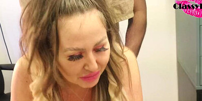 Being interviewed while being fucked