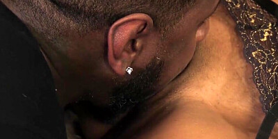 Curvaceous blonde MILF lets the black hunk enjoy her big tits and moist pussy