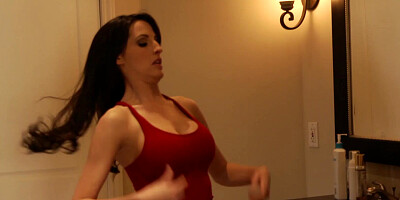 Depraved brunette cougar Kortney Kane is flirting with son's friend