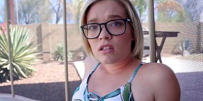 Nerdy girl is licked by another chick who gets fucked hard
