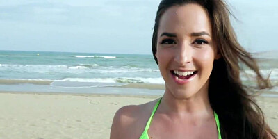 Astonishing babe Amirah Adara is getting fucked on the beach in POV video