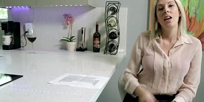 Busty blonde Nikki Brooks sucks and licks that big hard dick
