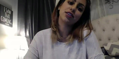 Dazzling camgirl was asked to show her big round tits and oil them up