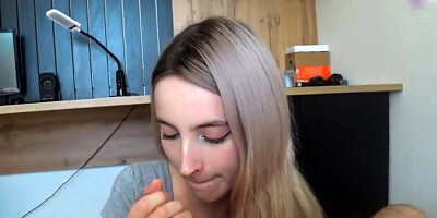 Cute Girl Sucks Guys Cock and Rides him