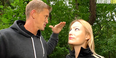 Tattooed MILF Georgina G Sucks A Cock Outdoors Then Rides It Good Inside On Couch - AMATEUR EURO