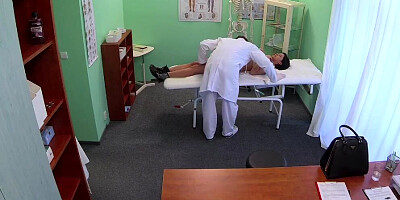 Perverted gynecologist examines his client and fucks her wet pussy