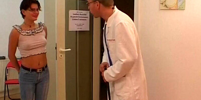 When the Dr cums in her face and mouth