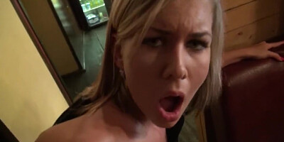 Gorgeous Blonde Bartender is Talked into having Sex at Work