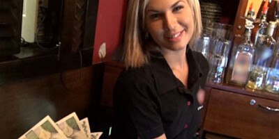 Gorgeous Blonde Bartender is Talked into having Sex at Work