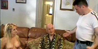 Splendid MILF blows old pervert and rides him next to a cuckold