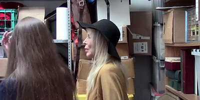 Blonde granny and a brunette teen will have to bang a cop after caught shoplifting