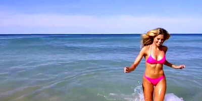 Fashion model is posing in her sexy bikini and showing off perfect natural body