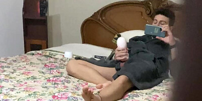 My sister catches me using a fake pussy, and gives me hers