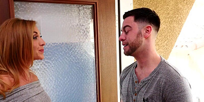 Freshly-divorced MILF, Kate Linn, wants dick and her son's friend is lucky enough to be in the right