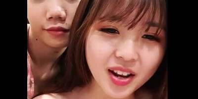 Nerdy Asian guy bangs his adorable girlfriend in an amateur sex video