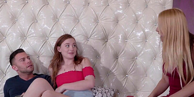 Naughty MILF is willing to teach her stepdaughter how to ride a cock