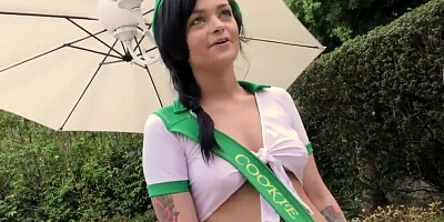 Kylie loves older cock, so she takes turns on Lily's stepdad