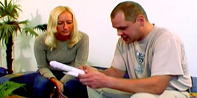 Hot blonde babe from Germany with an amazing body fucking a hard cock