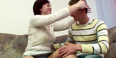 Hairy older Step Mother Seduce Son to Fuck her