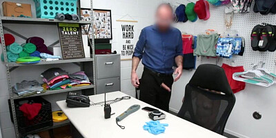 Nerdy young girl will have to bang a security officer for her freedom