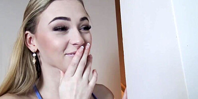 Blonde teen gets shafted hard in POV