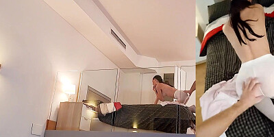 Sexy busty latina service room hotel accepts money for fuck hot POV with Nick Moreno