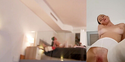 Sexy busty latina service room hotel accepts money for fuck hot POV with Nick Moreno