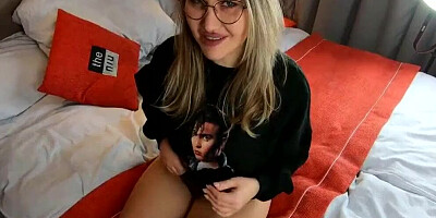 Nerdy girl blows her gifted classmate in this POV-style video