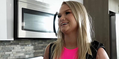 Harley King bends on the couch and craves for some BBC