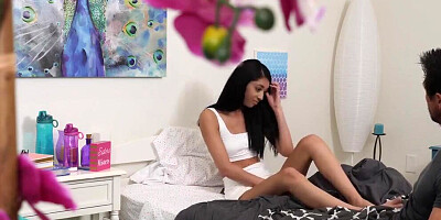 Exotic Stepdaughter so Excited she Jumps on Dick