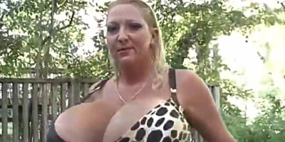 Blessed with giant pair of breasts, blonde cougar wants you to enjoy those dirty pillows