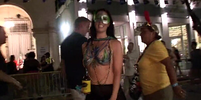 Hotties Nude and Body Painted in Public at Florida Festival