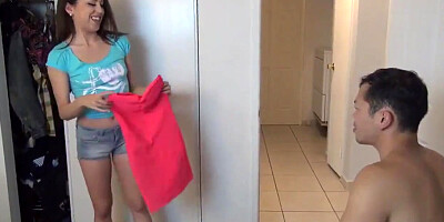 Hot and Petite College Teen Seduced By Her New Roommate