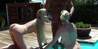 Hot outdoor threesome on Gran Canaria