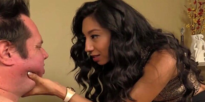 Kinky mistress Jennifer humiliates and slaps that submissive slave guy