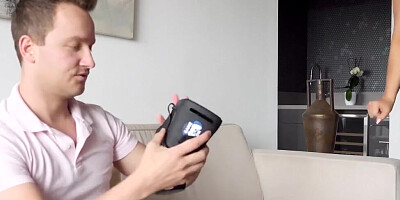 Blonde Mommy loves blowing her endowed stepson while he's playing VR games