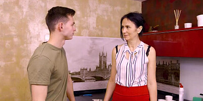 SHAME4K. MILF needs no problems and has sex with stud in the kitchen