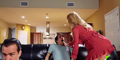 Busty cougar Joslyn James is tit-fucked and shagged by son's friend