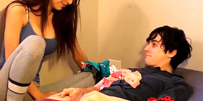 Petite Brunette Step Sister Fucks her Horny Stepbro - video 1