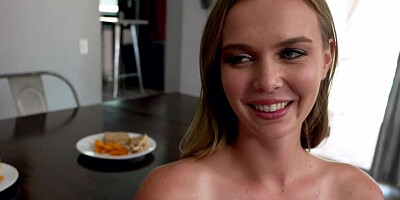 Stepmom And Her Friend Decide To Go Topless While They Eat Lunch - Scarlett Mae