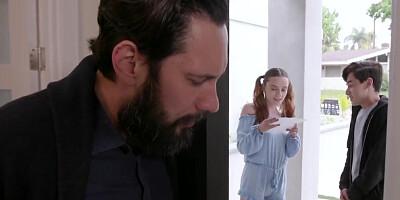 Petite chick is spanked and fucked by a kinky stepdaddy