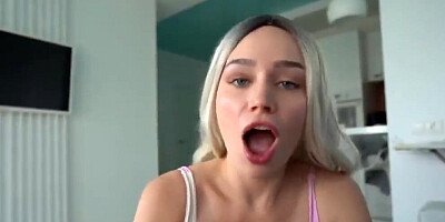 Blonde Girl let her Stepbrother Cum inside her