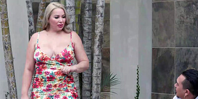 MILF has a threesome with strangers. Loree Love