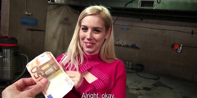 European girl Ellen fucked in car garage