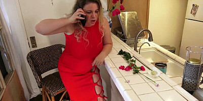 Curvy MILF cheats on hubby with lucky stepson