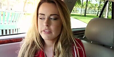 Busty teen gives some road-head