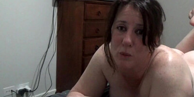 Chubby girl grabs that hard dick and sucks it until ejaculation