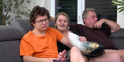 Busted! Grandpa caught me cumming on granny