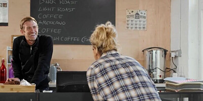 Barbie Sins wants to buy a coffee but she gets hard dick instead