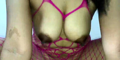 Asian MILF in Pink Fishnet Grind & Rides My Dick Nicely